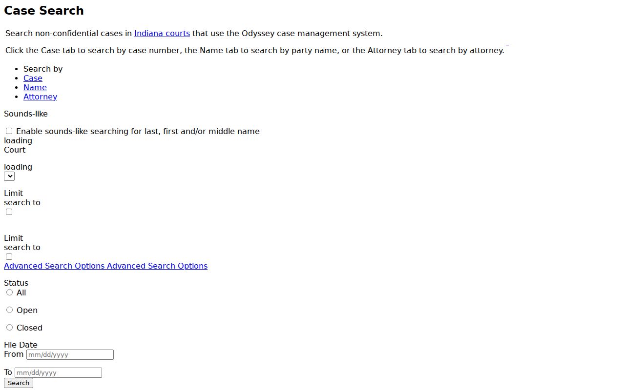 MyCase search field template for case lookup