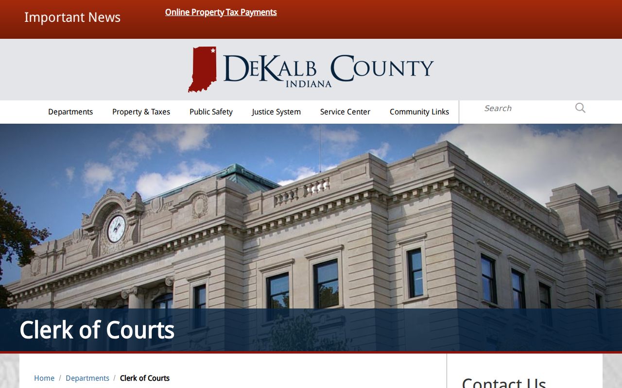 DeKalb County court docket Clerk of Courts page