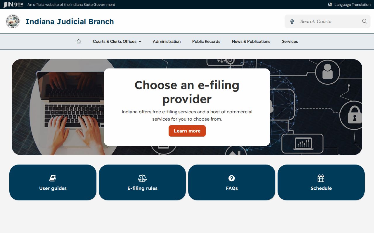 Indiana courts electronic filing overview