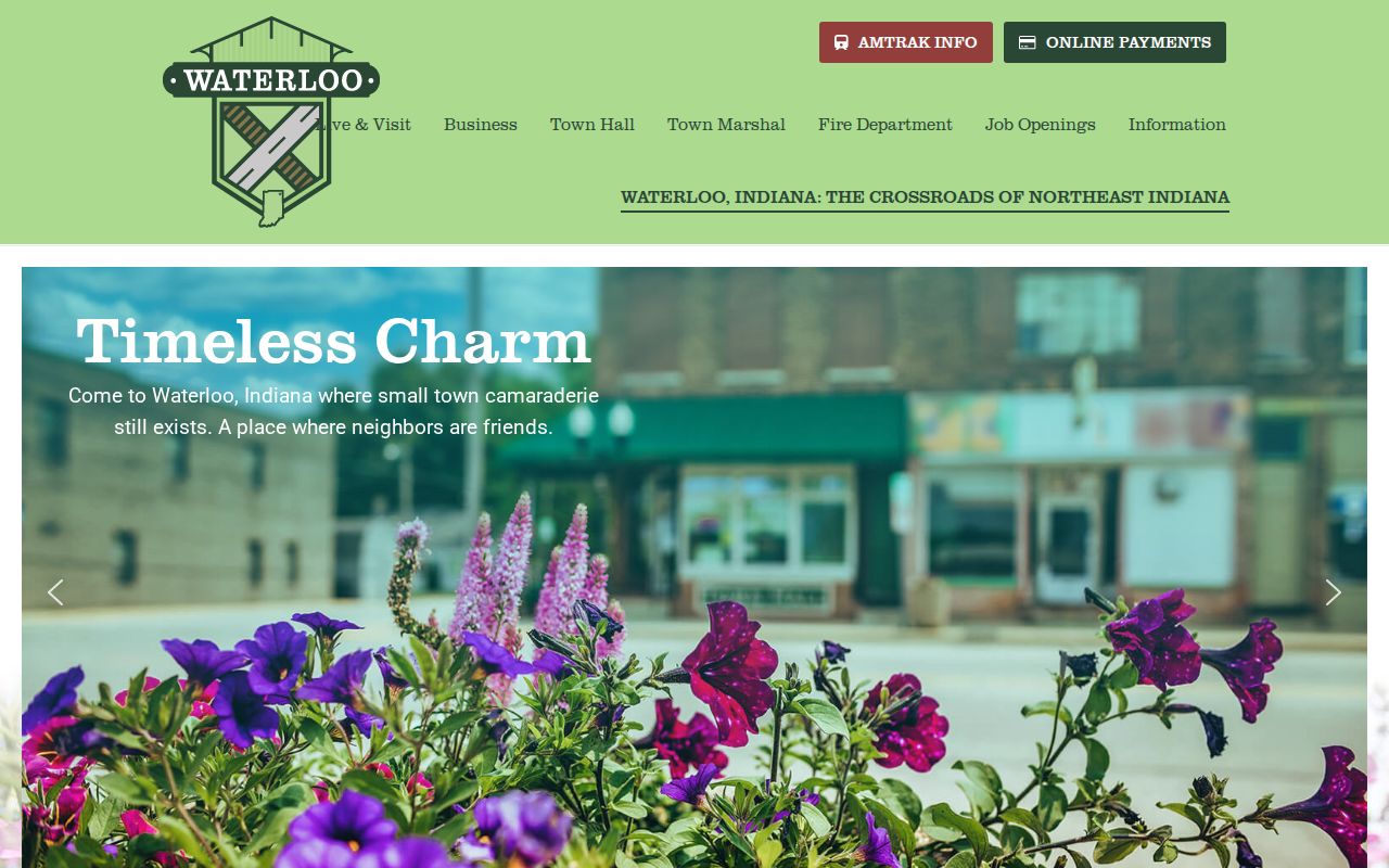 Official Town of Waterloo website without a listed local court
